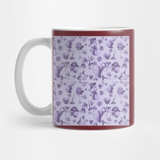 Lady Kitty Toile, Purple Mug